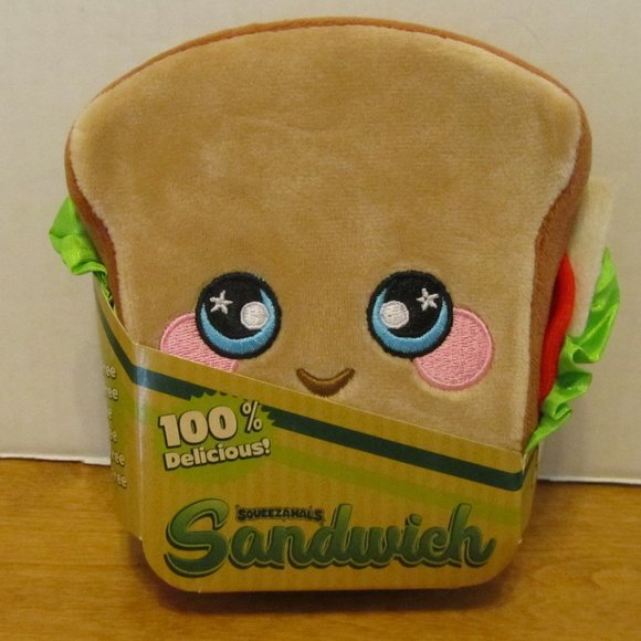 Squeezamals Picnic Pack Sandwich Stuffed Plush Toy - Picture 1 of 8